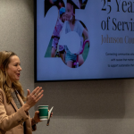 Shelly Maharry from the Community Foundation of Johnson County giving a presentation