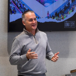 Joshua Schamberger from Think Iowa City presenting to attendees